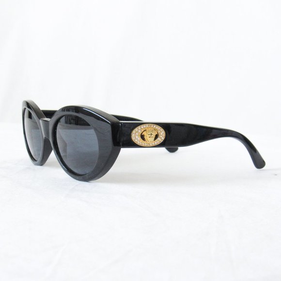 VERY RARE! AUTHENTIC VTG 1990’S GIANNI VERSACE BLACK DESIGNER SUNGLASSES CZ - Picture 4 of 15
